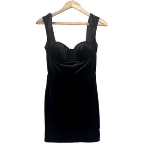 Windsor Velvet Dress Whimsigoth Coquette‎ Women M Mini Grunge Black Stretch Y2K